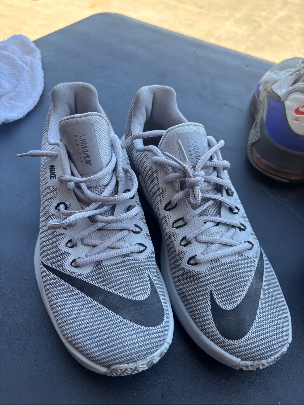 Nike Men’s Grey and Black Air Max Athletic Sneakers